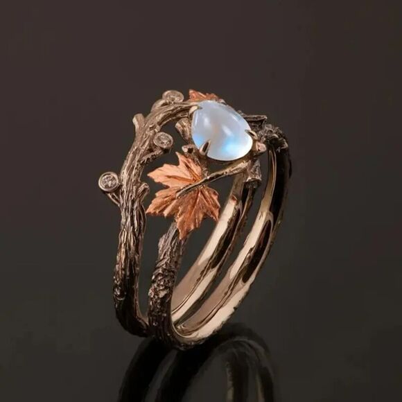 NIB - East Sweet Baby Natural Stone Hammered Copper Ring - Size 7 - Picture 5 of 6